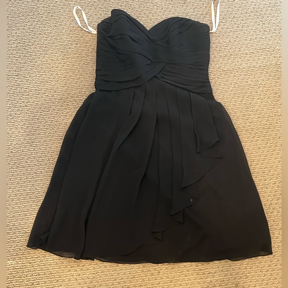 David's Bridal Classic Black Strapless Dress